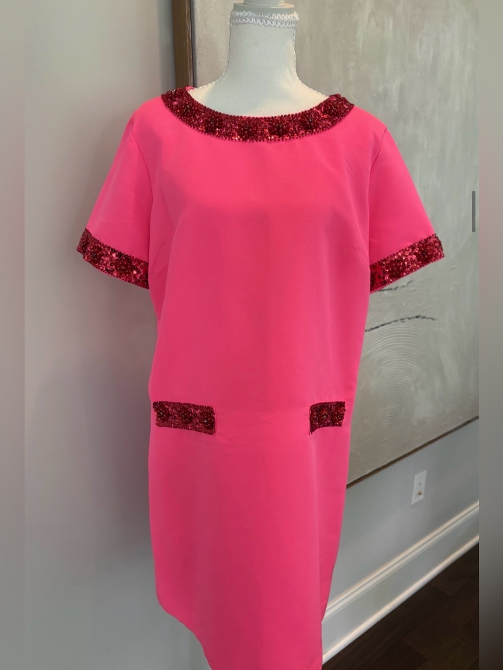 Sail to Sable x Style Charade collection Tracy pink sequin embellished dress NEW - Picture 2 of 10